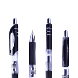 白雪(snowhite)A59按动中性笔可换替芯签字笔子弹头水笔黑色0.5mm12支/盒