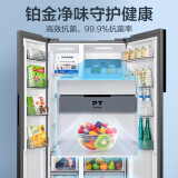 美的(Midea)慧鲜系列550升变频一级能效对开双门家用冰箱智能家电风冷无霜BCD-550WKPZM(E）纤薄机身