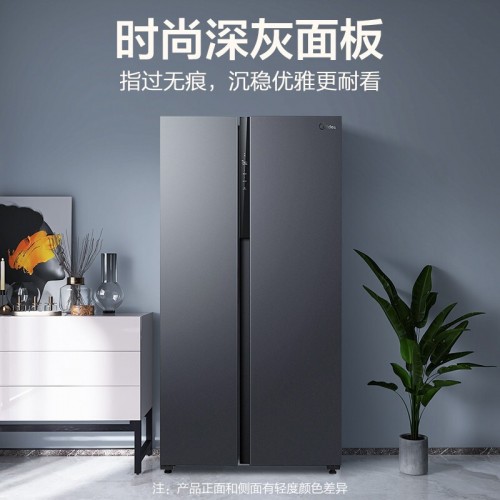 美的(Midea)慧鲜系列550升变频一级能效对开双门家用冰箱智能家电风冷无霜BCD-550WKPZM(E）纤薄机身