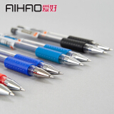 爱好(AIHAO)0.5mm中性笔类水笔办公用考试碳素笔红色水性笔文具签字笔83...