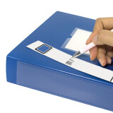 金得利 10个装 35mm 粘扣档案盒 加厚文件盒A4塑料党建资料盒1.5寸 财务凭证收纳盒 蓝色 TD035-10