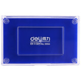 得力(deli)137*88mm方形快干印台印泥 清晰印记 财务用品 办公用品 蓝色9864