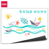 得力(deli)60*90cm家用软磁铁自粘白板贴可擦写贴纸画板 涂鸦自粘墙纸壁纸家装背景墙装饰贴 8716