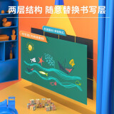 得力(deli)60*45cm家用软磁铁自粘白板贴可擦写画板 涂鸦自粘墙纸 儿童小黑板贴白板 墨绿磨砂绿50180