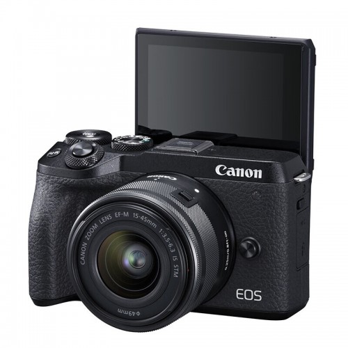 佳能（Canon） m6mark2 二代 m62 数码相机 4K视频拍摄 佳能M6 2代15-45镜头 黑色套机