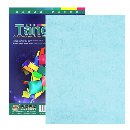 天章(TANGO)A4平面皮纹复印纸 浅蓝色150g 100张/包