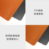 联想（Lenovo）异能者鼠标垫大号 皮质耐磨防滑办公桌垫笔记本电脑垫子 可水洗 ZD5棕黑色