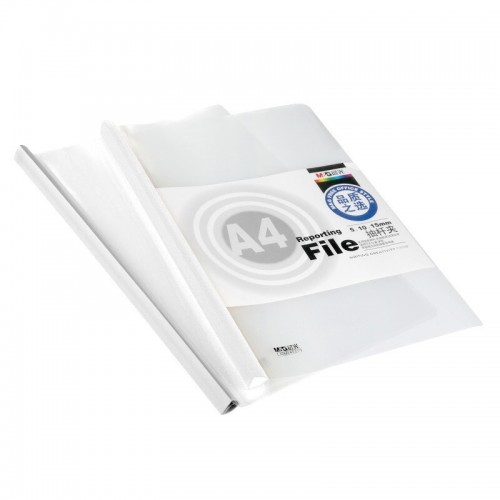 晨光（M&G）文具A4/15mm白色三角杆抽杆夹 办公报告夹拉杆夹 资料整理收纳文件夹 10个装ADM94521