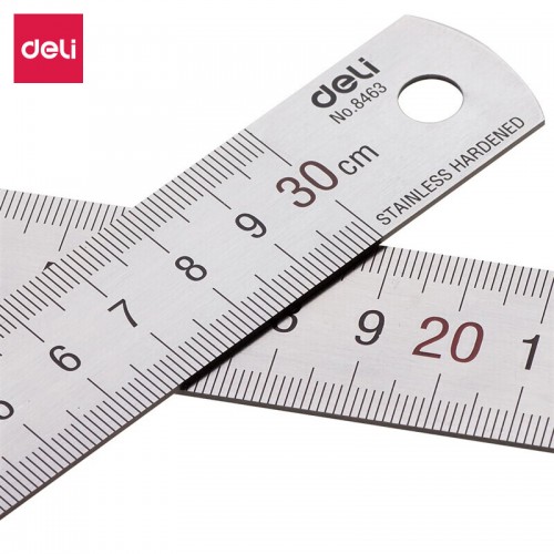 得力(deli)30cm不锈钢直尺 测量绘图带公式换算表 8463