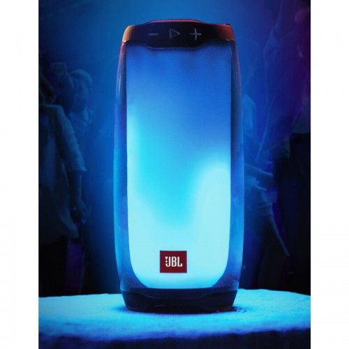 JBL PULSE4 音乐脉动四代 便携式蓝牙音箱 全面屏炫彩小音箱+低音炮 桌面音响 超长续航 防水设计 黑色