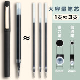 得力（deli） 中性笔加粗碳素水笔子弹头签字笔1.0mm 12支盒装S64