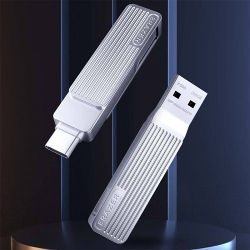 联想（Lenovo）异能者32GB Type-C USB3.2 U盘 F500 银色读速150MB/s 手机电脑 双接口 U盘办公商务优盘