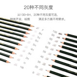 uni三菱铅笔9800素描绘图设计铅笔学生书写黑铅木杆铅笔12支装 2H 12支/盒